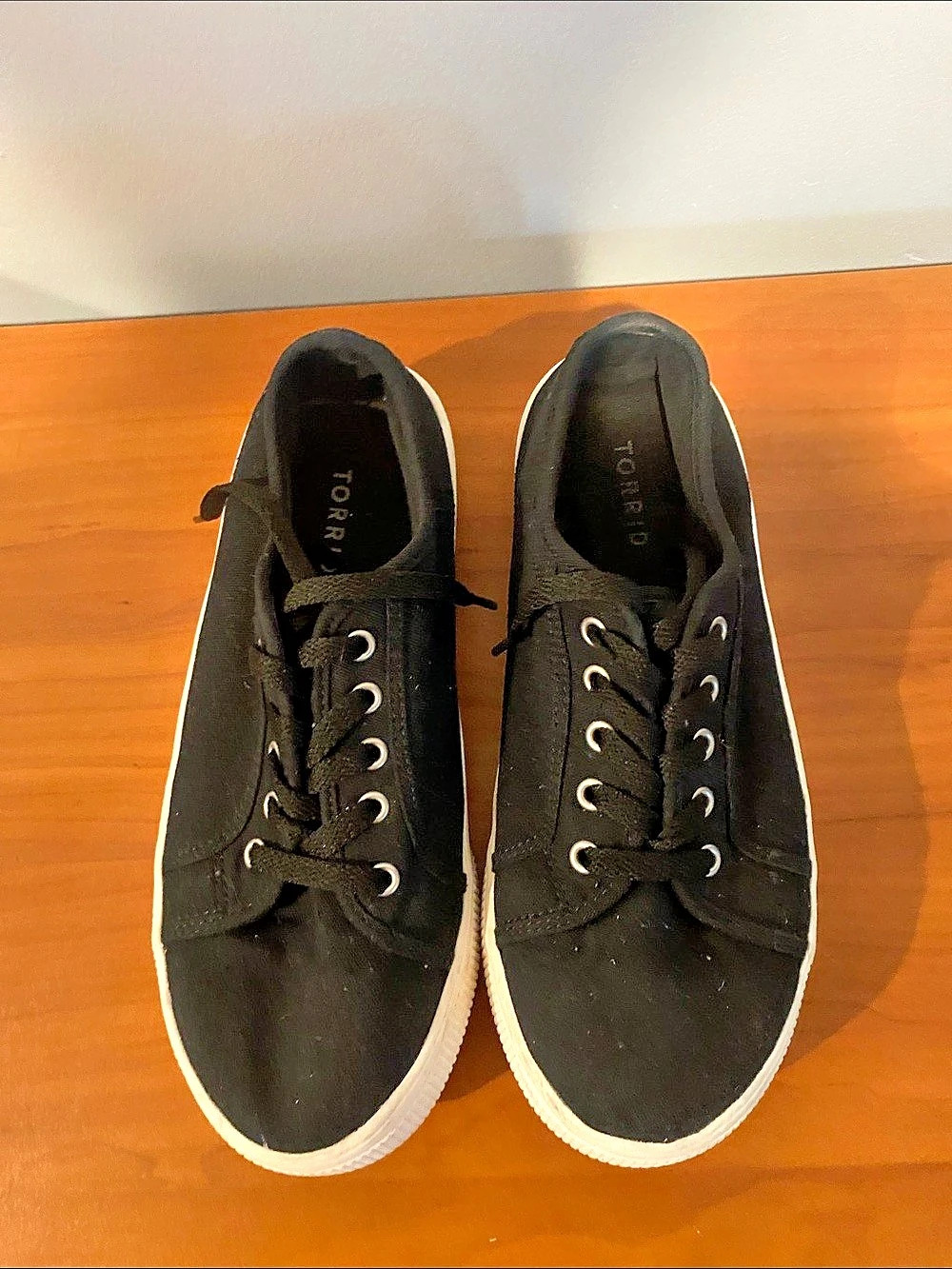 TORRID Black Canvas-Look Lace-Up Sneakers